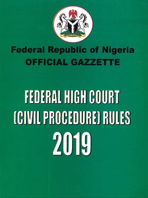 Federal High Court Civil Procedure Rules 2019 .. | PDF