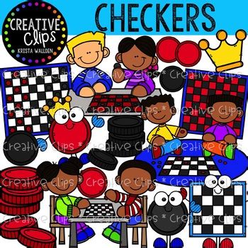 Checkers Game Clipart {Creative Clips Clipart} | TPT