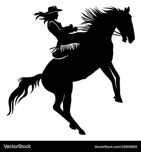 Cowgirl horse riding cut out high quality Vector Image