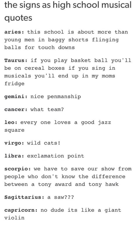 HSM Script on Twitter: "Signs as High School Musical Quotes ( source: http://t.co/O5aYrp3uu1 ...