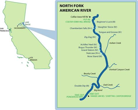 North Fork American Mile-By-Mile Map