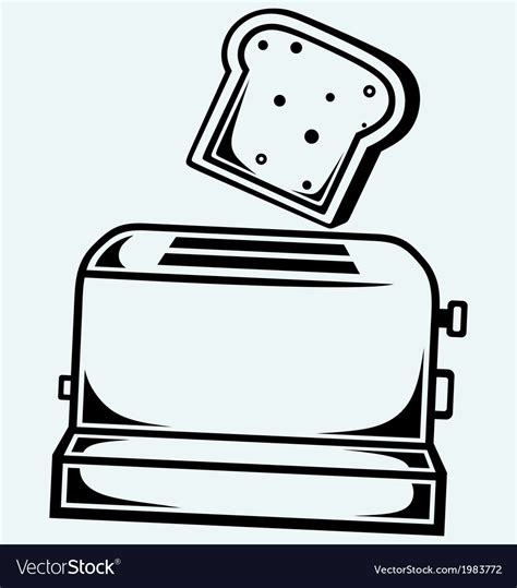 Toast popping out of a toaster Royalty Free Vector Image