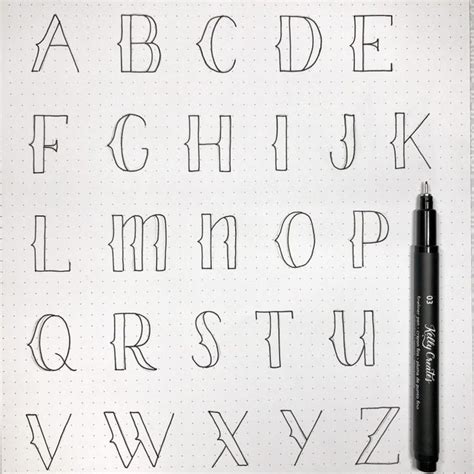 Easy Hand Lettered Alphabet Style to Practice | Lettering styles ...