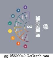 8 Infographic Semicircle Lines Eight Positions Clip Art | Royalty Free - GoGraph