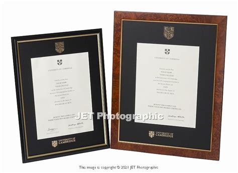 Cambridge University Certificate Frame