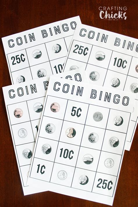 Coin Bingo Free Printable - The Crafting Chicks