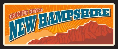 New Hampshire Vintage Travel Plate, Retro Banner Stock Vector ...