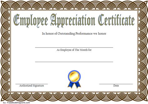 Employee appreciation certificate template free 1 – Artofit