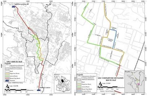 LDG route of angkot round-trip in the city of Malang and deviation route | Download Scientific ...