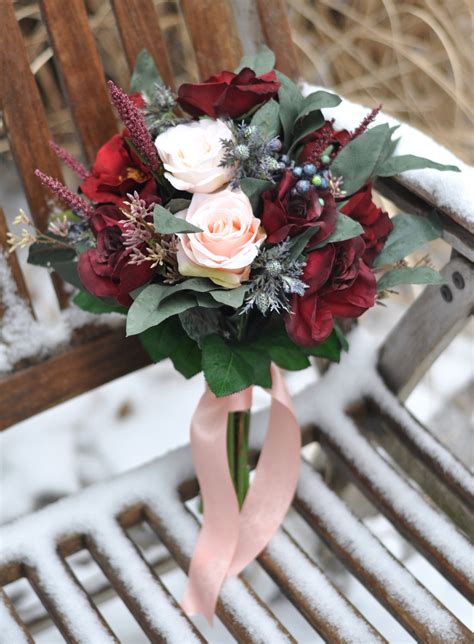 Burgundy Wedding Bouquet Wedding Flowers Bridal Bouquet | Etsy