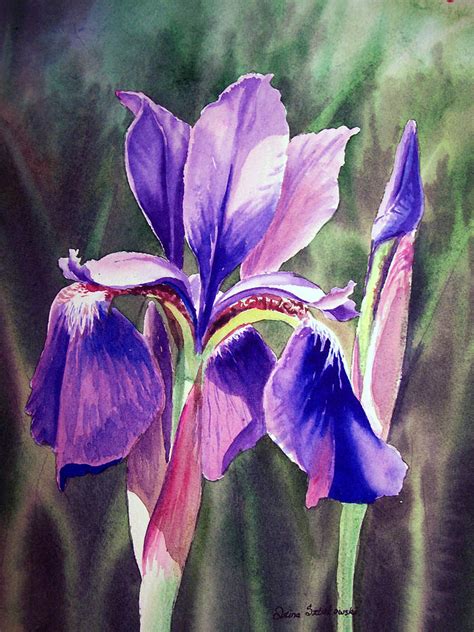 Purple Iris Painting by Irina Sztukowski