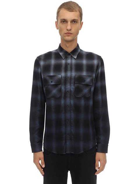 Amiri Cotton Plaid Shirt For Men in Blue for Men - Save 42% - Lyst