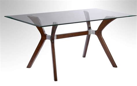 Dark Walnut Dining Table with Tempered Rectangular Glass Top Peoria ...