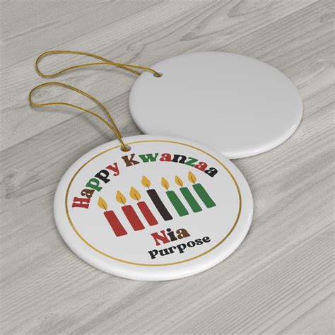 Happy Kwanzaa Ceramic Ornament Nia Decorations Holiday - Etsy