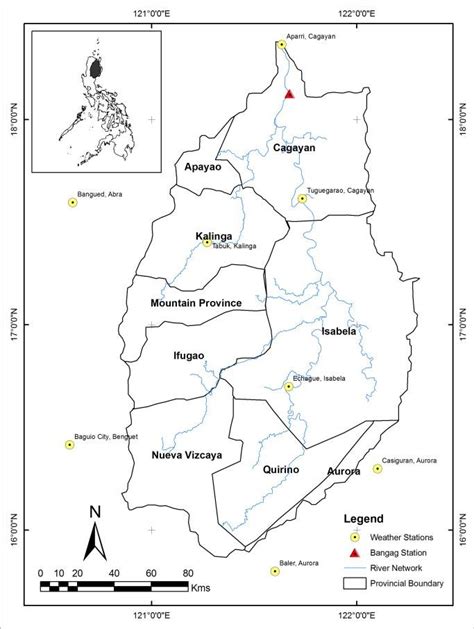 The Cagayan River Basin, its provinces, the Bangag Station, and weather ...