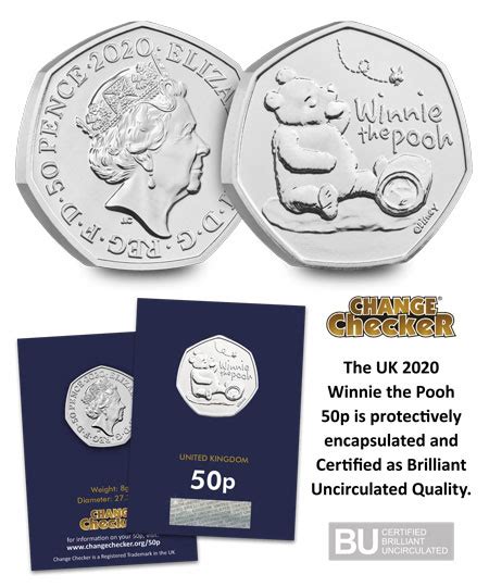 2020 UK Winnie the Pooh CERTIFIED BU 50p