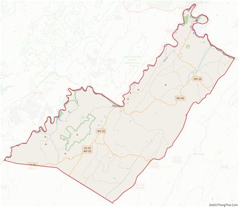 Map of Mineral County, West Virginia - Thong Thai Real