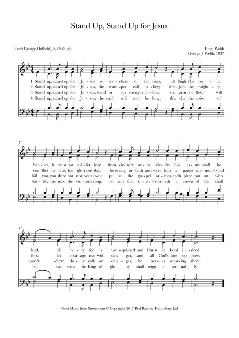 Stand Up, Stand Up for Jesus Sheet music for Choir - 8notes.com