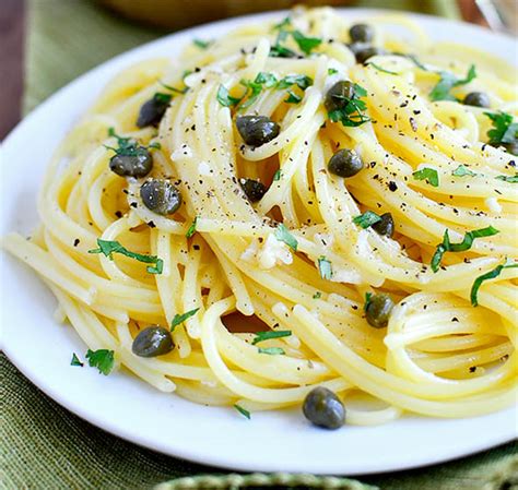 Pasta with Garlic Butter Caper Sauce - Iowa Girl Eats