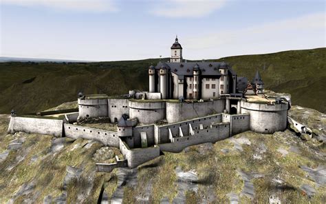 3D reconstruction of Castle and fortress Königstein in the Taunus, reconstruction of the state ...