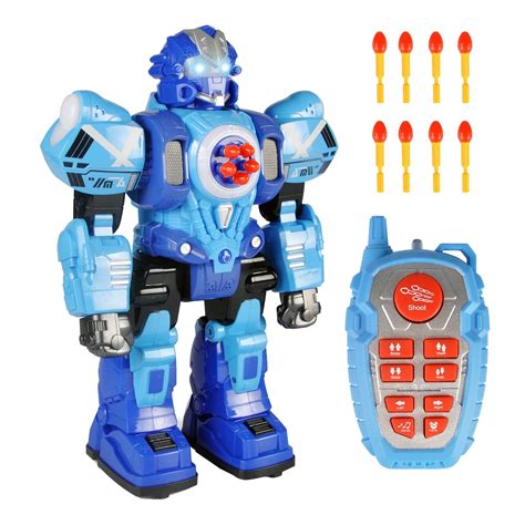 Large Remote Control Robot Toy For Kids - RC Robot Shoots Darts, Walks ...