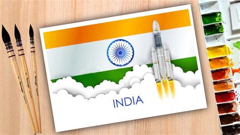 ISRO chandrayaan 3 Launch drawing / How to draw ISRO Rocket India - YouTube