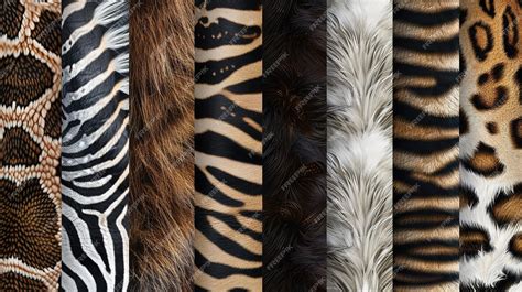 Premium Photo | A vibrant assortment of wild animal fur patterns ...