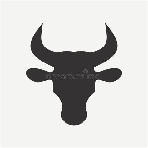 Bull Head Icon with Horns. Vector. Stock Vector - Illustration of black ...