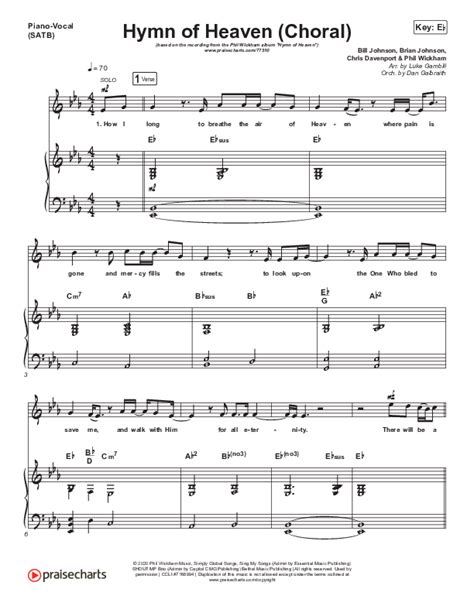 Hymn Of Heaven (Choral Anthem SATB) Sheet Music PDF (Phil Wickham / Arr. Luke Gambill ...