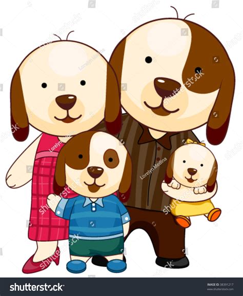 Dog Family Vector Stock Vector (Royalty Free) 38391217 | Shutterstock