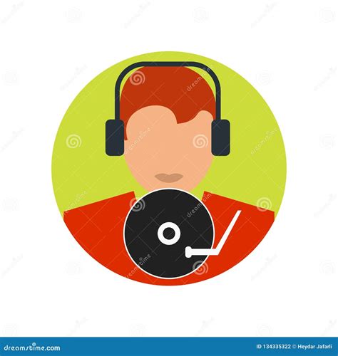 DJ Icon Vector Sign and Symbol Isolated on White Background, DJ Logo Concept Stock Vector ...