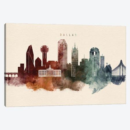 Dallas Skyline Canvas Art by WallDecorAddict | iCanvas