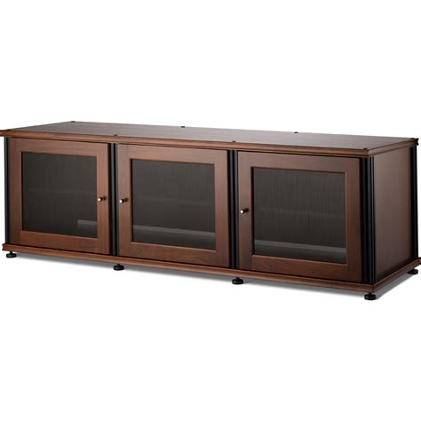 Salamander Designs SB237W/B Synergy 237 Triple Width 65" AV Cabinet TV Stand in Walnut, Mesh ...