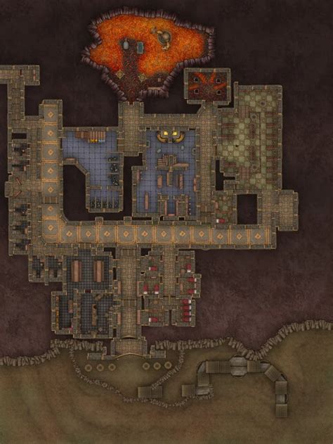 Volcano Temple from Mythic Odysseys of Theros [24x32] : battlemaps | Fantasy map, Dungeon maps ...