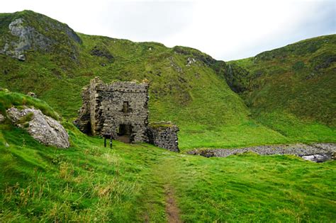 Kinbane Castle Ruins Northern Ireland Stock Photo - Download Image Now ...