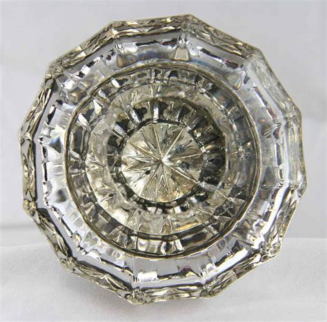 Antique Extra Large Fluted Glass Door Knob Set with Rosettes | Olde ...