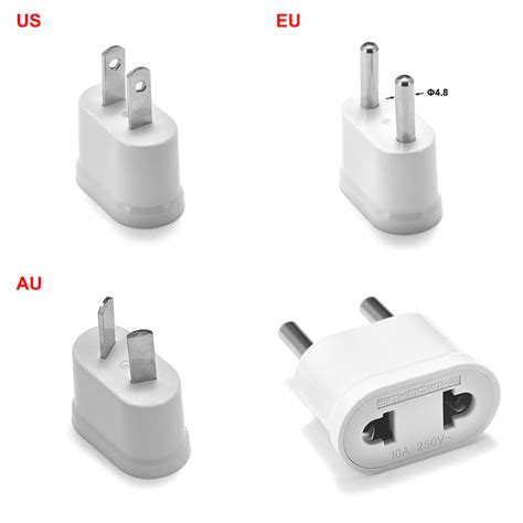 100 Uds EU AU US EU KR adaptador de enchufe American Australia CN ...