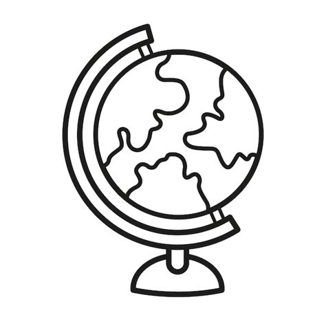 Premium Vector | Illustration black and white earth globe