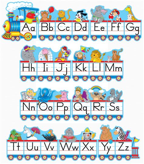 Buy Carson Dellosa Alphabet Train Bulletin Board Set—10-Piece Alphabet Chart with Upper and ...