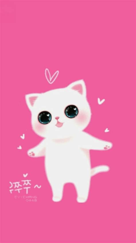 Pink Cat, Cat Pink Kawaii HD phone wallpaper | Pxfuel