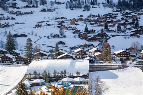 Amazing Touristic Alpine Village in Winter Grindelwald Switzerland Europe Stock Image - Image of ...