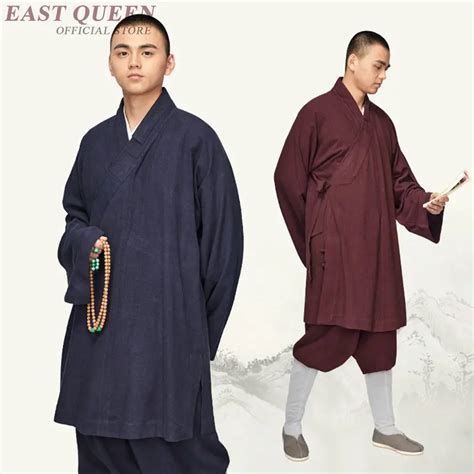 Buddhist monk robes clothing costume male men shaolin monk robes zen meditation clothing clothes ...