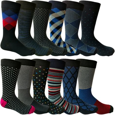 Yacht & Smith - 12 Pairs of Mens Dress Socks, Patterned Colorful ...