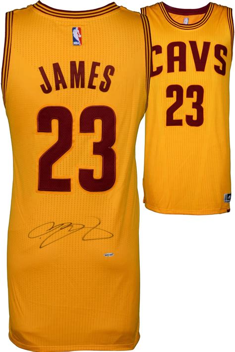 LeBron James Cleveland Cavaliers Autographed Gold Adidas Jersey - Upper ...