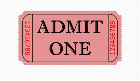 Red Admit One Ticket Icon Logo Clipart PNG | Citypng