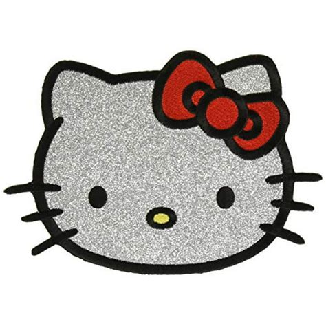 Headshot Glitter - Hello Kitty Artwork Sew On Patches, 5.25 x 7.25" Iron On Patch - Walmart.com ...