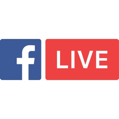 the facebook live logo is shown in red, white and blue on a white ...