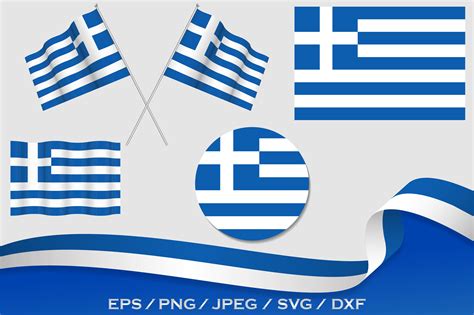 Set of Greece Flags in Different Designs Graphic by terrabismail ...