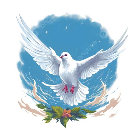 White Dove Peace Dove Blue Sky Illustration, White Dove, Peace Dove, Pigeon PNG Transparent ...