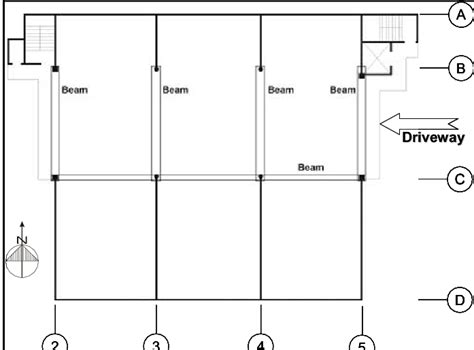 2 nd floor plan and gridlines for transfer beam and column locations ...